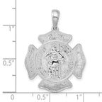 FJC Finejewelers 925 Sterling Silver Rhodium Plated St. Florian Fire Dept. Medal Charm 31 x 23 mm