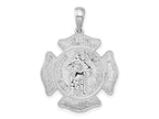 FJC Finejewelers 925 Sterling Silver Rhodium Plated St. Florian Fire Dept. Medal Charm 31 x 23 mm