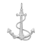 FJC Finejewelers 925 Sterling Silver Rhodium Plated Polished 3D Anchor with Rope Charm 47 x 34 mm