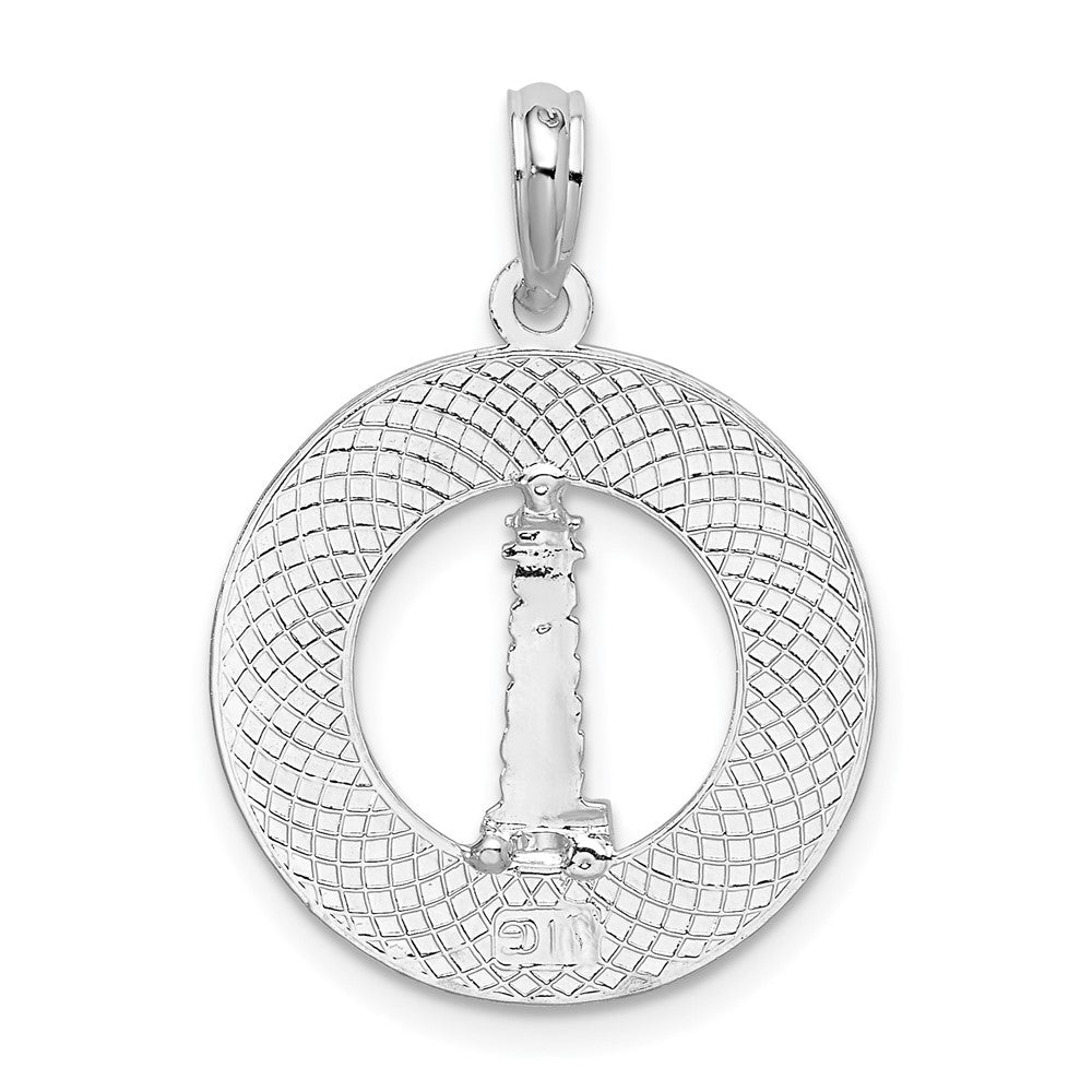 FJC Finejewelers 925 Sterling Silver d Kennebunkport Circle with Lighthouse Charm 25 x 18 mm