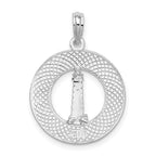FJC Finejewelers 925 Sterling Silver d Kennebunkport Circle with Lighthouse Charm 25 x 18 mm