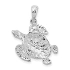 FJC Finejewelers 925 Sterling Silver Rhodium Plated Polished Sea Turtle Charm 27 x 21 mm