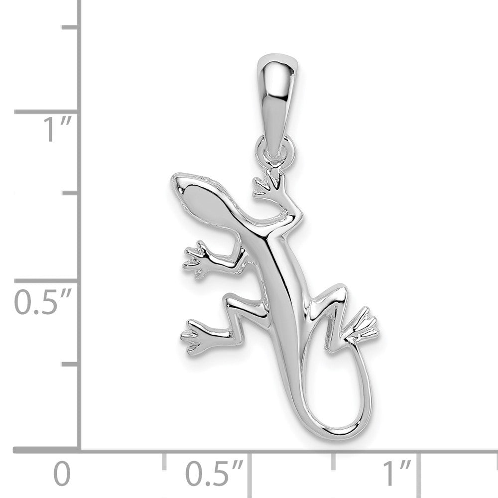 FJC Finejewelers 925 Sterling Silver Rhodium Plated Polished Gecko Charm 30 x 16 mm