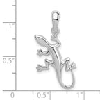 FJC Finejewelers 925 Sterling Silver Rhodium Plated Polished Gecko Charm 30 x 16 mm
