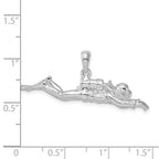 FJC Finejewelers 925 Sterling Silver Rhodium Plated Polished 3D Male Scuba Diver Charm 18 x 37 mm