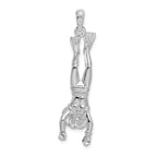 FJC Finejewelers 925 Sterling Silver Rhodium Plated Polished 3D Female Scuba Diver Charm 45 x 11 mm