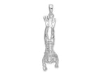 FJC Finejewelers 925 Sterling Silver Rhodium Plated Polished 3D Female Scuba Diver Charm 45 x 11 mm