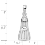 FJC Finejewelers 925 Sterling Silver Rhodium Plated Polished 3D Scuba Flipper Charm 30 x 10 mm