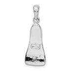 FJC Finejewelers 925 Sterling Silver Rhodium Plated Polished 3D Scuba Flipper Charm 30 x 10 mm