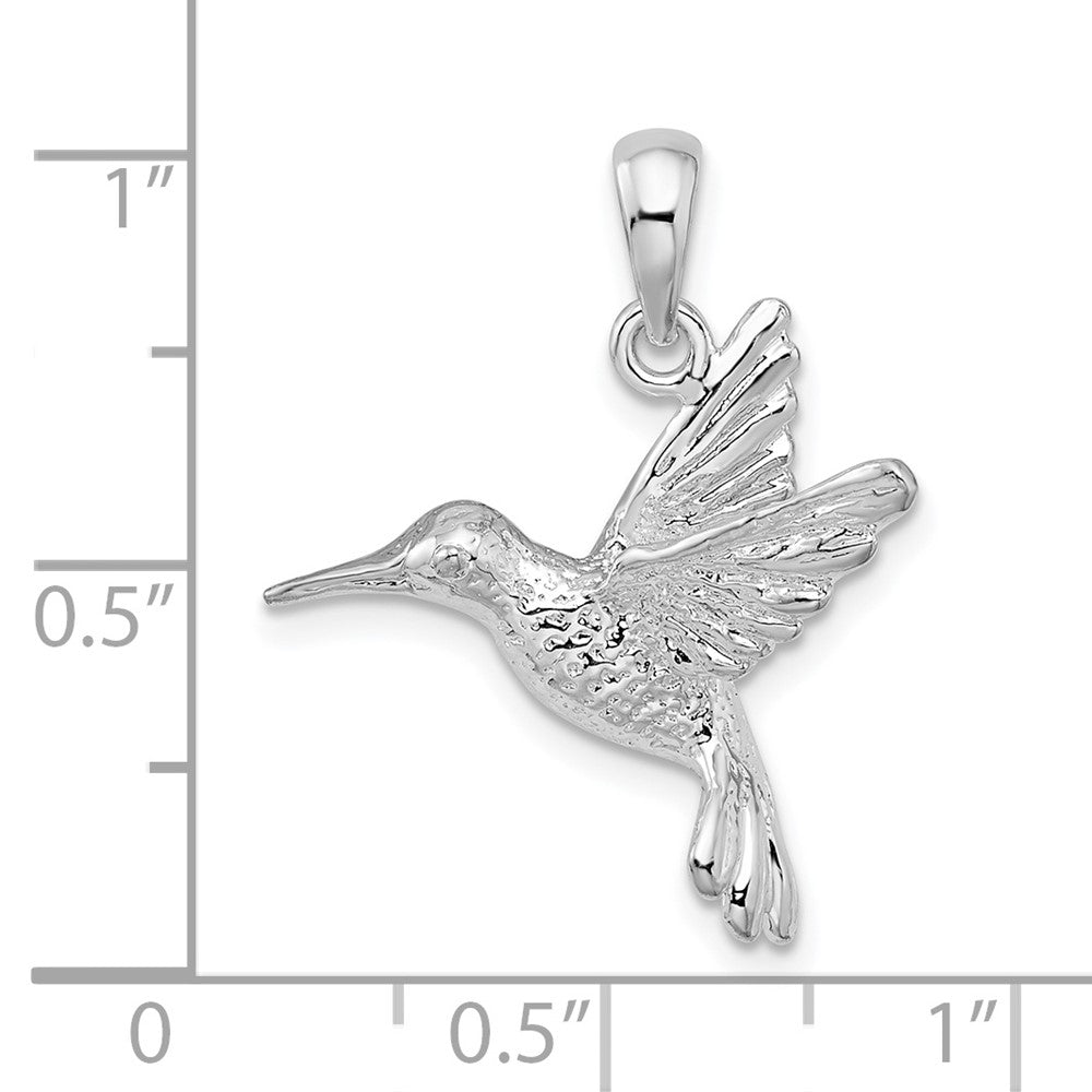 FJC Finejewelers 925 Sterling Silver Rhodium Plated Polished Hummingbird Charm 20 mm