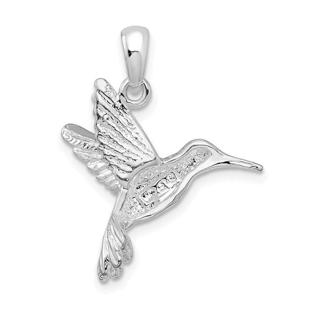 FJC Finejewelers 925 Sterling Silver Rhodium Plated Polished Hummingbird Charm 20 mm