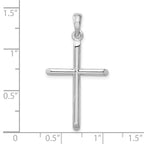 FJC Finejewelers 925 Sterling Silver Rhodium Plated 3D Cylinder with Beveled Ends Cross Charm 19 mm