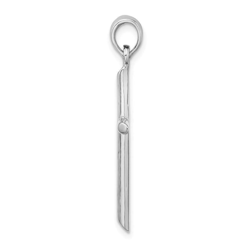 FJC Finejewelers 925 Sterling Silver Rhodium Plated 3D Cylinder with Beveled Ends Cross Charm 19 mm