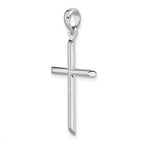 FJC Finejewelers 925 Sterling Silver Rhodium Plated 3D Cylinder with Beveled Ends Cross Charm 19 mm