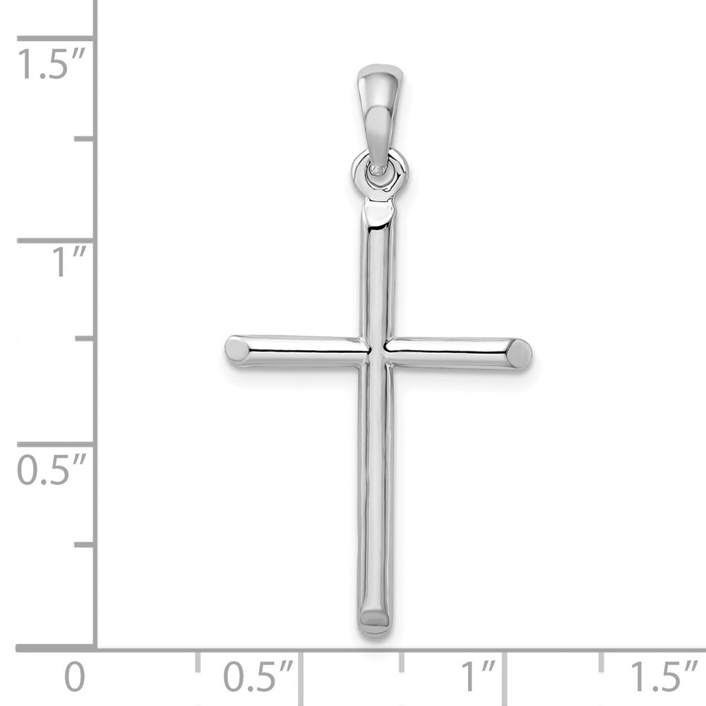 FJC Finejewelers 925 Sterling Silver Rhodium Plated 3D Cylinder with Beveled Ends Cross Charm 19 mm