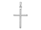 FJC Finejewelers 925 Sterling Silver Rhodium Plated 3D Cylinder with Beveled Ends Cross Charm 19 mm