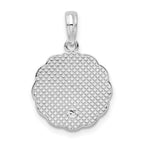 FJC Finejewelers 925 Sterling Silver Rhodium Plated Scalloped Holy Communion Charm 22 x 14 mm