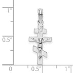 FJC Finejewelers 925 Sterling Silver Rhodium Plated Polished Byzantine Crucifix Charm 10 mm