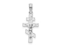 FJC Finejewelers 925 Sterling Silver Rhodium Plated Polished Byzantine Crucifix Charm 10 mm