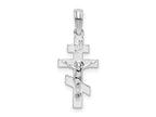 FJC Finejewelers 925 Sterling Silver Rhodium Plated Polished Byzantine Crucifix Charm 10 mm