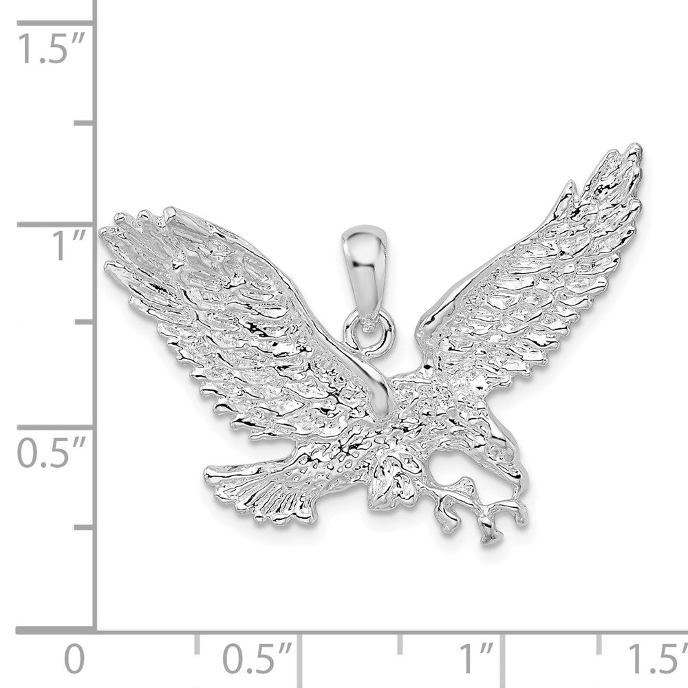 FJC Finejewelers 925 Sterling Silver Rhodium Plated Polished Flying Eagle Charm 33 mm