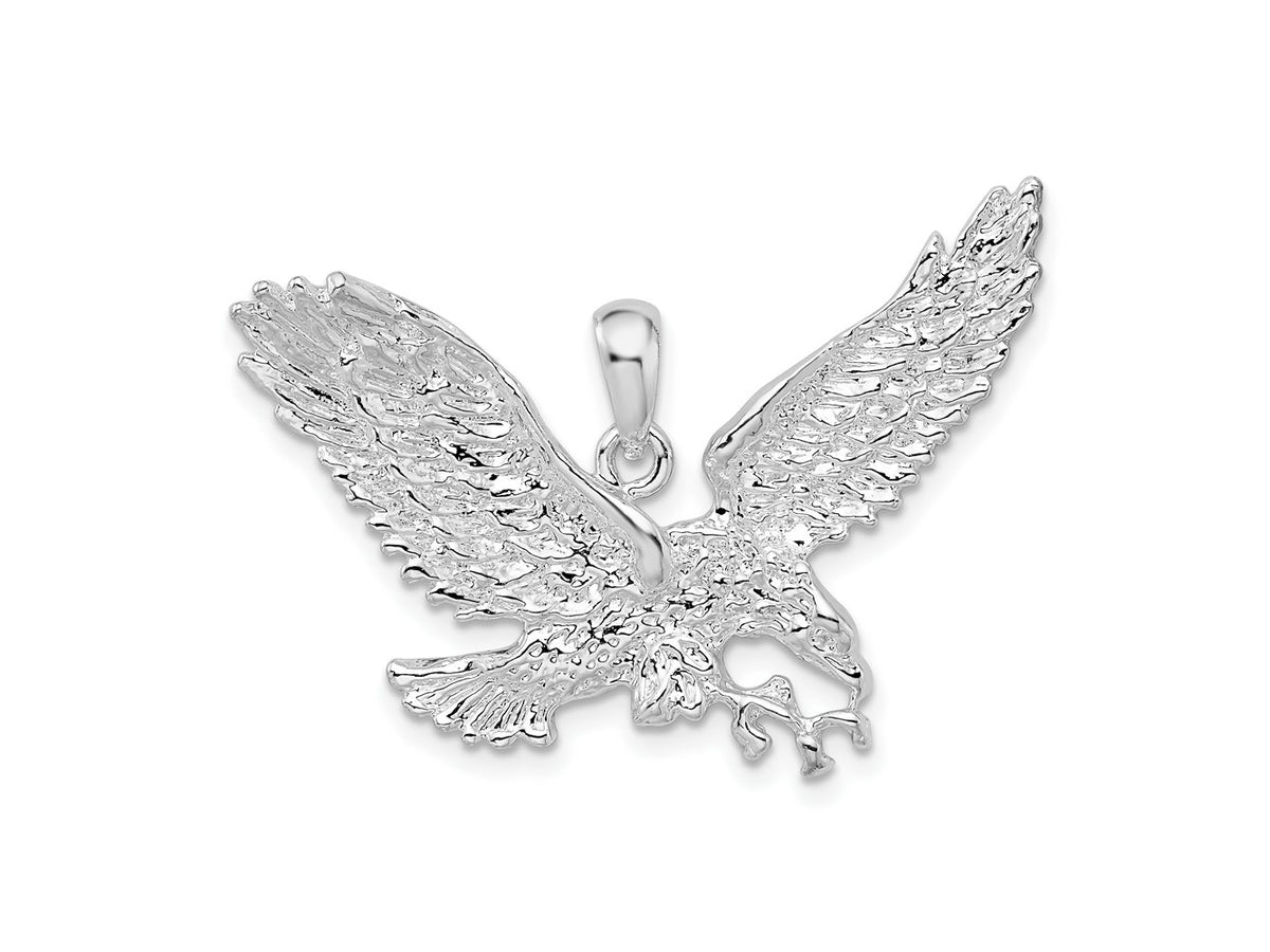 FJC Finejewelers 925 Sterling Silver Rhodium Plated Polished Flying Eagle Charm 33 mm