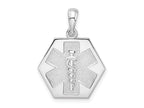 FJC Finejewelers 925 Sterling Silver Polished Caduceus Hexagon Disc Charm 23 x 17 mm