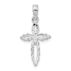 FJC Finejewelers 925 Sterling Silver Rhodium Plated Scalloped Edge Cut-out Cross Charm 12 mm