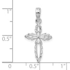 FJC Finejewelers 925 Sterling Silver Rhodium Plated Scalloped Edge Cut-out Cross Charm 12 mm