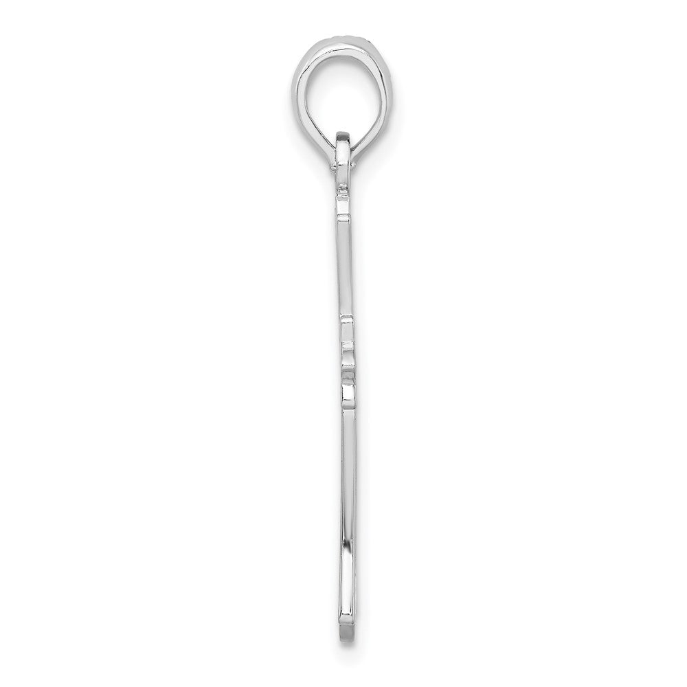 FJC Finejewelers 925 Sterling Silver Rhodium Plated Pointed Ends Cut-out Cross Charm 16 mm