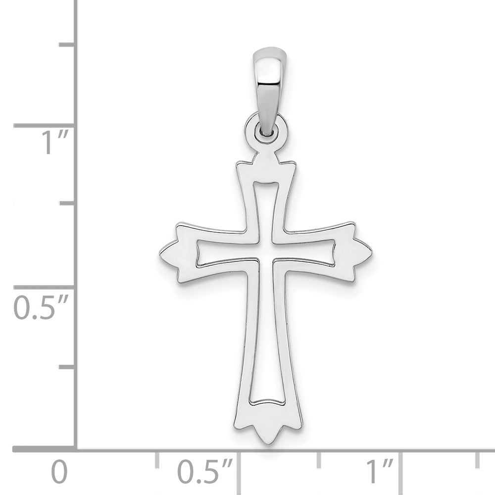 FJC Finejewelers 925 Sterling Silver Rhodium Plated Pointed Ends Cut-out Cross Charm 16 mm