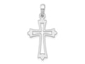FJC Finejewelers 925 Sterling Silver Rhodium Plated Pointed Ends Cut-out Cross Charm 16 mm