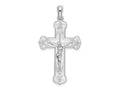 FJC Finejewelers 925 Sterling Silver Rhodium Plated Polished Budded Crucifix Charm 20 mm