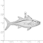 FJC Finejewelers 925 Sterling Silver Rhodium Plated Polished Skipjack Tuna Fish Charm 27 x 52 mm