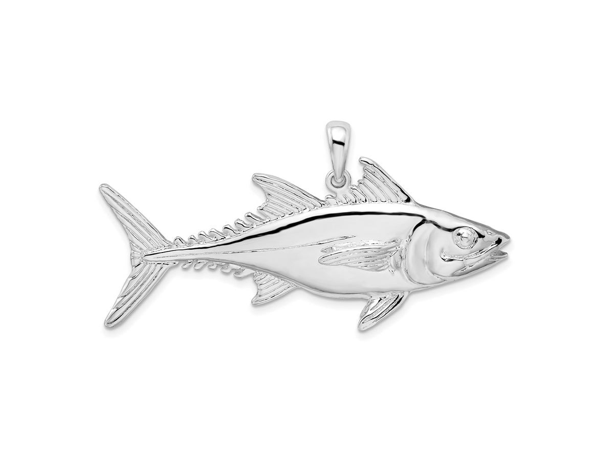 FJC Finejewelers 925 Sterling Silver Rhodium Plated Polished Skipjack Tuna Fish Charm 27 x 52 mm