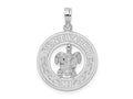 FJC Finejewelers 925 Sterling Silver Rhodium Plated Pentwater, MI Circle with Turtle Charm 25 x 18 mm