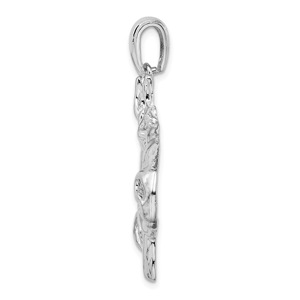 FJC Finejewelers 925 Sterling Silver Rhodium Plated Polished Large Horse Head Charm 39 mm