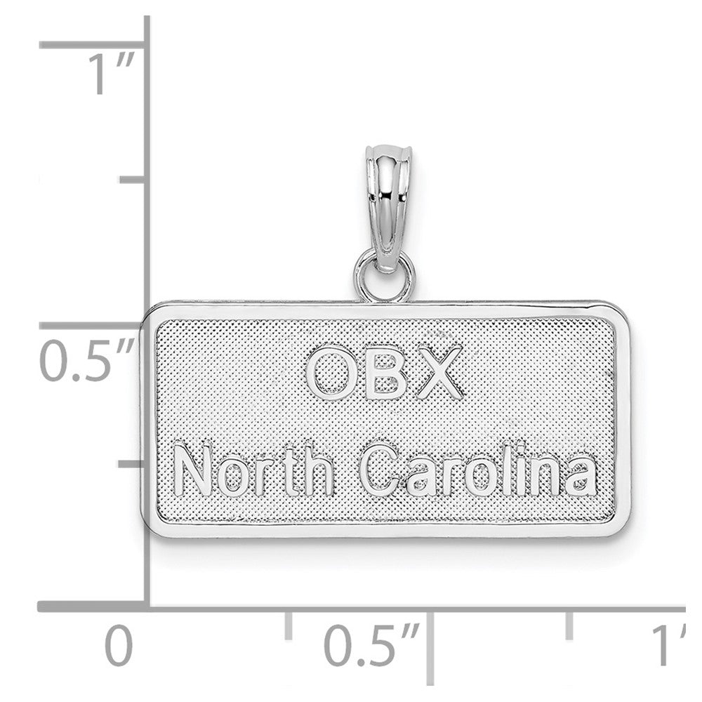FJC Finejewelers 925 Sterling Silver Rhodium Plated OBX, North Carolina License Plate Charm 17 x 22 mm