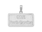 FJC Finejewelers 925 Sterling Silver Rhodium Plated OBX, North Carolina License Plate Charm 17 x 22 mm