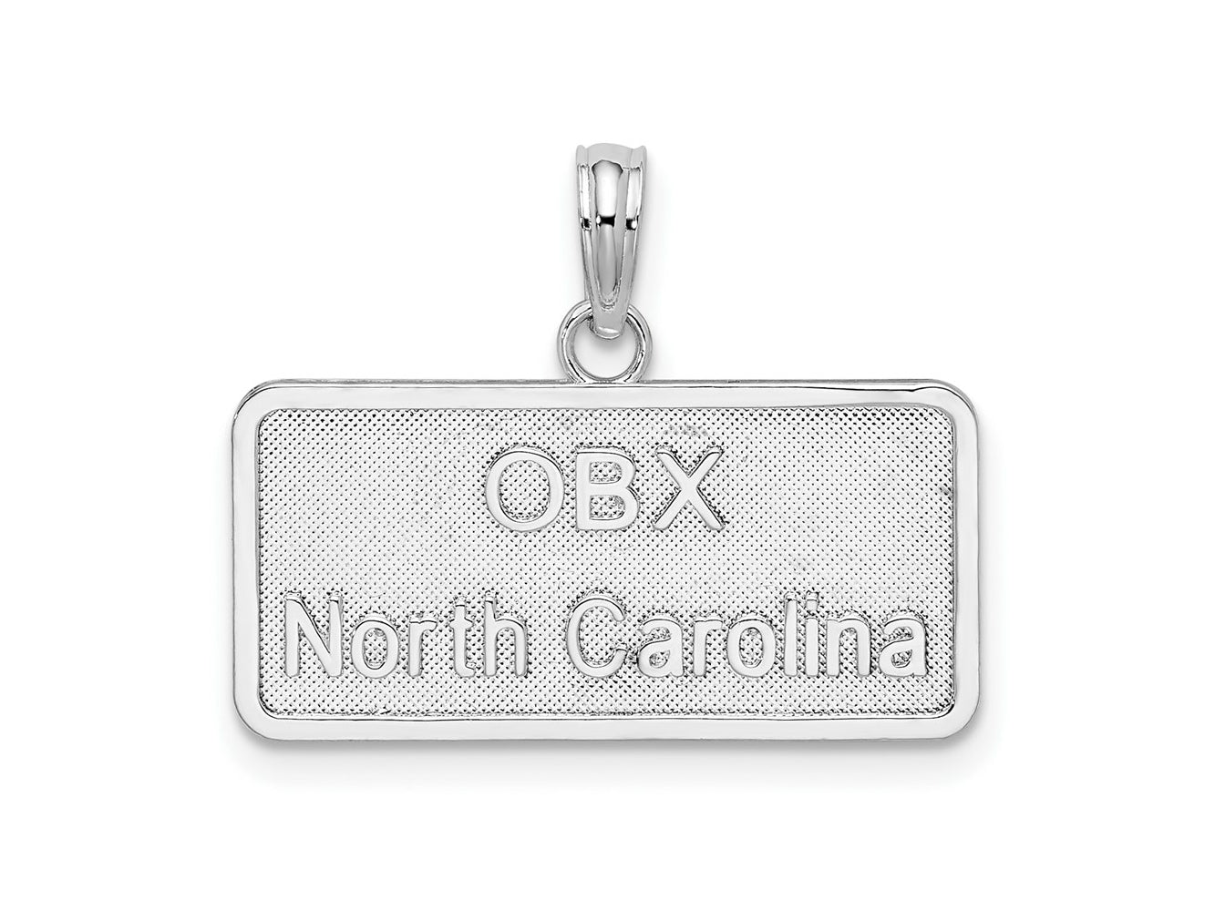 FJC Finejewelers 925 Sterling Silver Rhodium Plated OBX, North Carolina License Plate Charm 17 x 22 mm