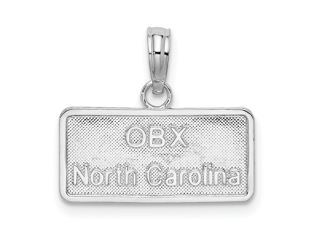 FJC Finejewelers 925 Sterling Silver Rhodium Plated OBX, North Carolina License Plate Charm 15 x 17 mm