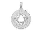 FJC Finejewelers 925 Sterling Silver Rhodium Plated Port Aransas Circle with Dolphins Charm 25 x 18 mm