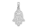 FJC Finejewelers 925 Sterling Silver Rhodium Plated Polished Cut-out Hamsa Charm 22 x 11 mm