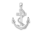 FJC Finejewelers 925 Sterling Silver Rhodium Plated Polished Anchor with Rope Charm 23 x 15 mm