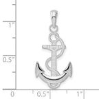 FJC Finejewelers 925 Sterling Silver Rhodium Plated Polished Anchor with Rope Charm 29 x 13 mm