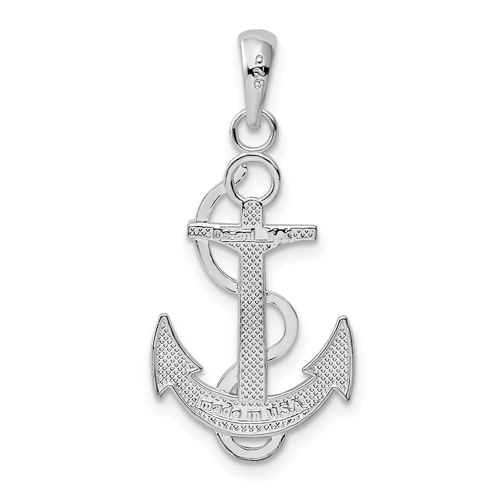 FJC Finejewelers 925 Sterling Silver Rhodium Plated Polished Anchor with Rope Charm 29 x 13 mm