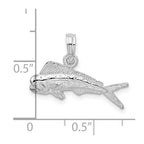 FJC Finejewelers 925 Sterling Silver Rhodium Plated Polished Mahi-Mahi Fish Charm 17 x 22 mm