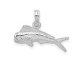 FJC Finejewelers 925 Sterling Silver Rhodium Plated Polished Mahi-Mahi Fish Charm 17 x 22 mm