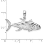 FJC Finejewelers 925 Sterling Silver Rhodium Plated Polished Yellowfin Tuna Fish Charm 20 x 34 mm