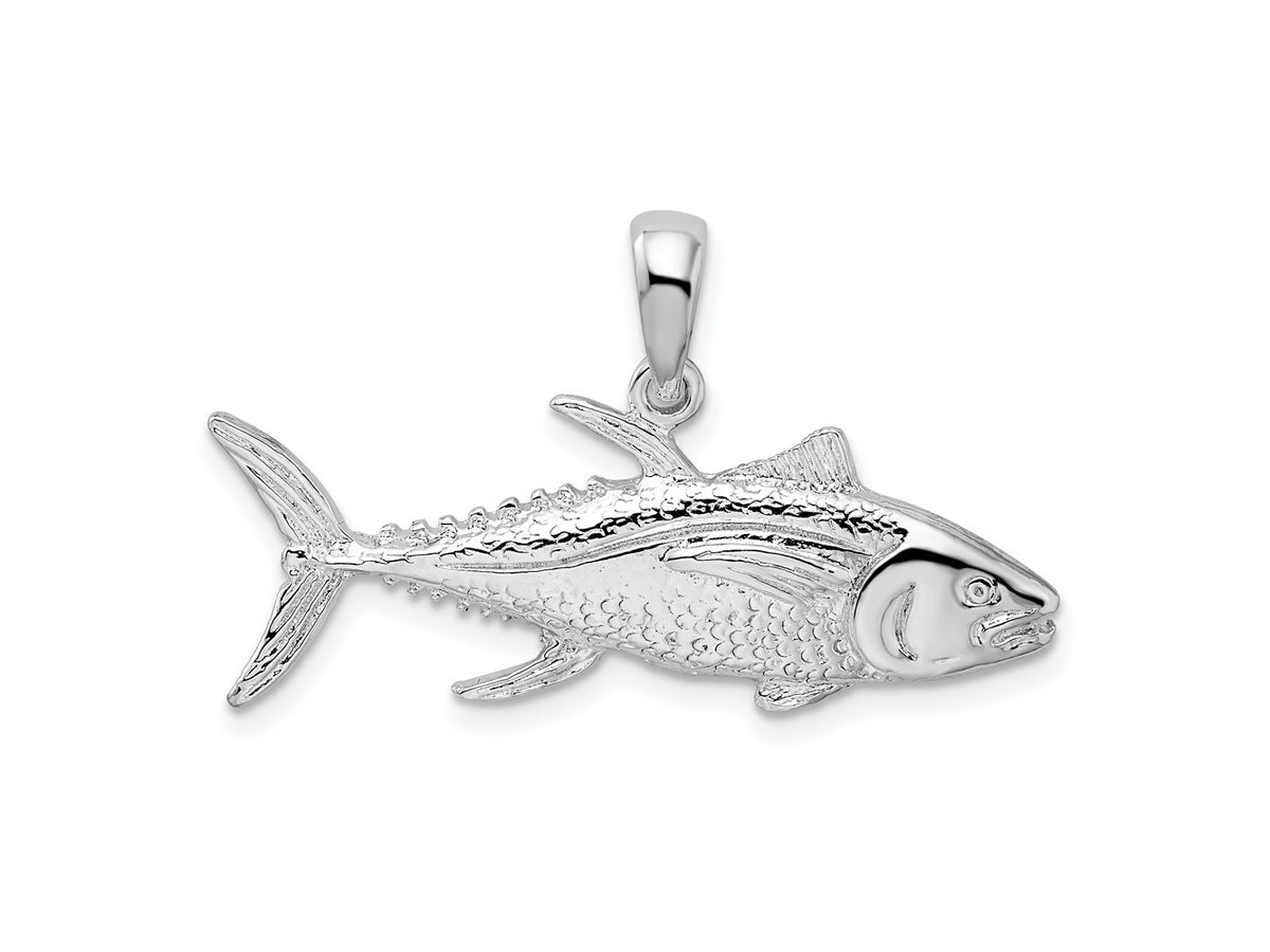 FJC Finejewelers 925 Sterling Silver Rhodium Plated Polished Yellowfin Tuna Fish Charm 20 x 34 mm